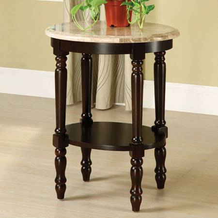 SANTA CLARITA OVAL MARBLE TOP PLANT STAND 